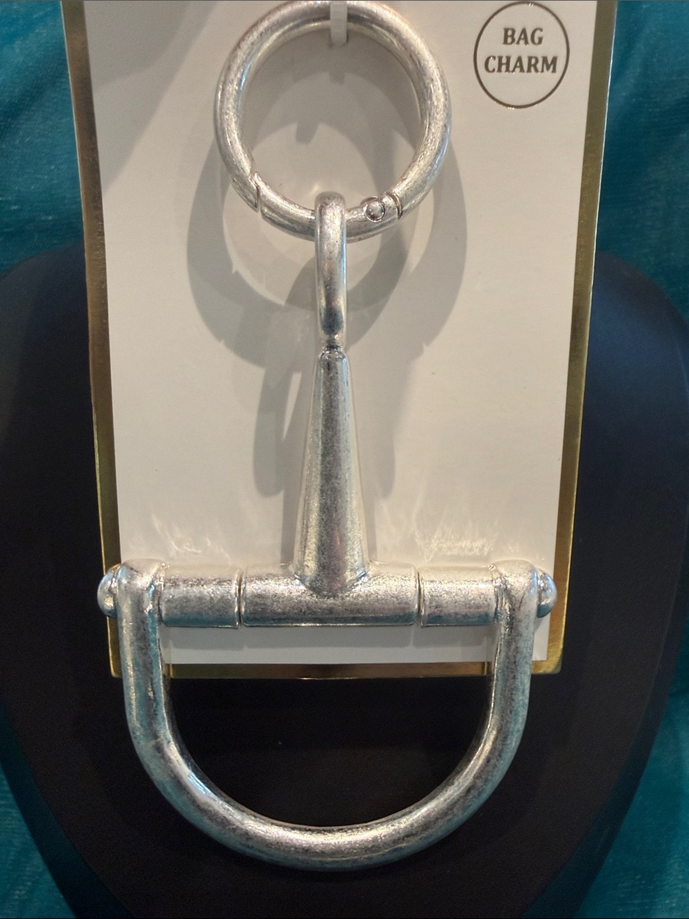 Silver Horsebit Bag Charm Keyring Unbranded
